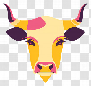 Cow - Colorful Abstract Cow Illustration Transparent PNG