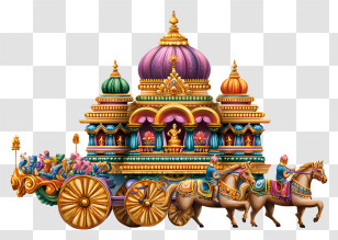 Dasara Festival - Colorful Royal Temple Chariot Transparent PNG