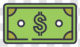Money - Illustration Of A Dollar Bill Transparent PNG