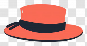 Cute Hat - Orange Hat With Black Ribbon Decoration Transparent PNG
