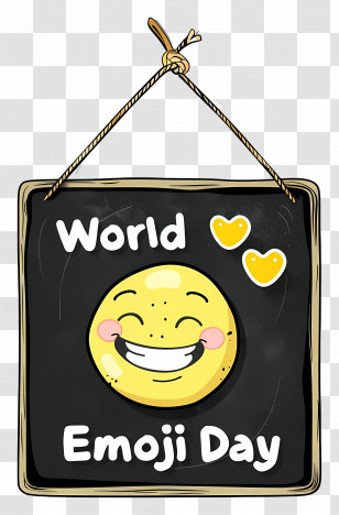 World Emoji Day - Chalkboard Art For World Emoji Day Transparent PNG