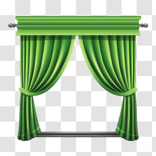 Green Curtain - Elegant Green Window Curtains Transparent PNG