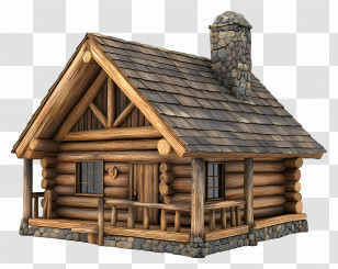 Log Cabin - Rustic Log Cabin Transparent PNG