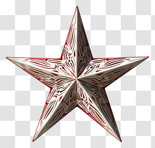 3d Rendered Image - Ornate Red And White Decorative Star Ornament Transparent PNG