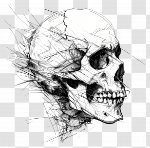 Skull - Detailed Skull Sketch Transparent PNG