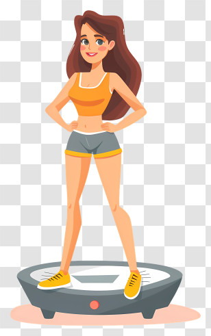 Slim Woman Cartoon - Fit Woman In Sportswear Transparent PNG