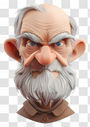 3d Old Man Avatar - Old Man With Beard Transparent PNG