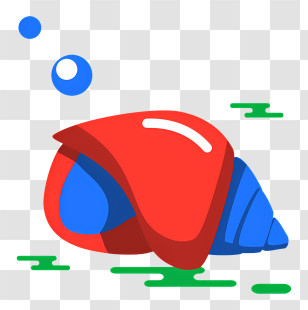Seashell Icon - Red And Blue Conch Shell Transparent PNG