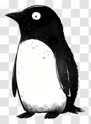 Penguin - Adorable Cartoon Penguin Drawing Transparent PNG