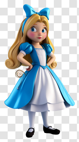 Alice In Wonderland - Cartoon Girl In Blue Dress Illustration Transparent PNG