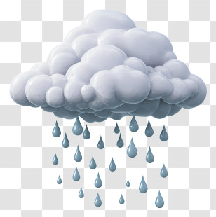 Rainstorm With Gray Clouds - Gray Rain Cloud With Raindrops Transparent PNG