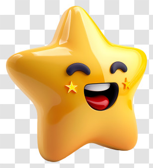 Emoji - Smiling Cartoon Yellow Star Character Transparent PNG