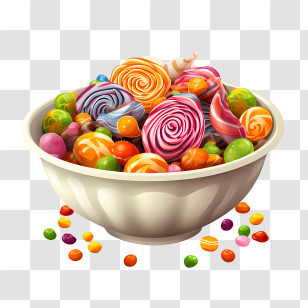 Halloween Candies Bowl - Bowl Full Of Colorful Candies And Sweets Transparent PNG