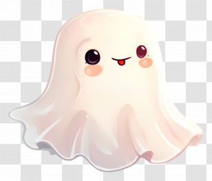 Cute Ghost - Cute Cartoon Ghost Illustration Transparent PNG