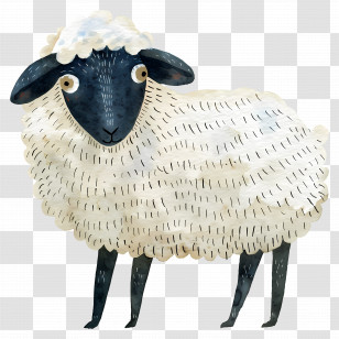 Cartoon Sheep Illustration - Cute Cartoon Sheep Illustration Transparent PNG