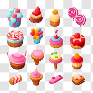 National Candy Day - Collection Of Colorful Assorted Desserts Transparent PNG