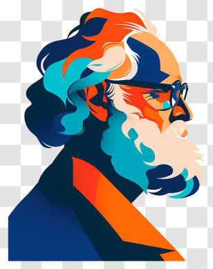 Karl Marx - Vibrant Pop Art Styled Portrait Illustration Transparent PNG