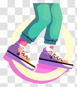 Sneakers - Vibrant Dancing Shoes In Motion Transparent PNG