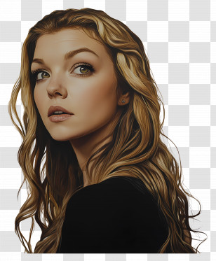 Natalie Dormer - Woman With Long Hair Illustration Transparent PNG