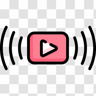 Youtube Live - Play Button For Media Streaming Transparent PNG