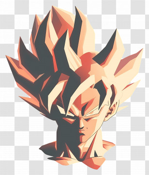 Goku Head - Powerful Anime Character Illustration Transparent PNG
