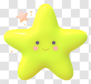 Animated Seastar - Yellow Starfish With A Smile Transparent PNG