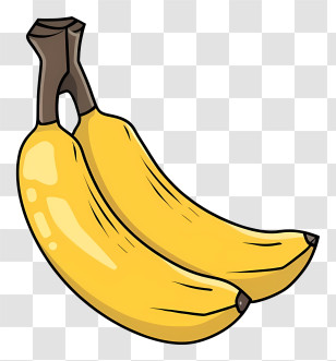 Bananas - Two Bananas In Yellow Cartoon Style Transparent PNG