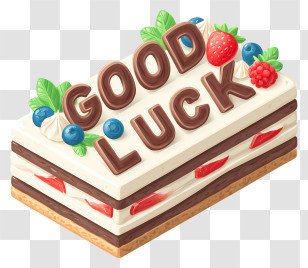 Good Luck - Good Luck Cake With Fruits Transparent PNG