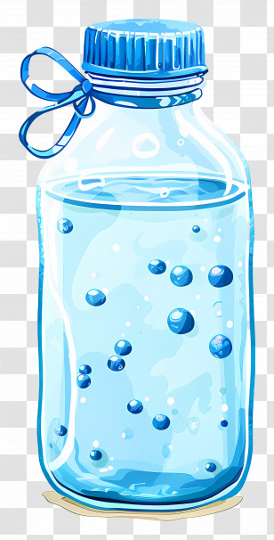 Blue Bottle With Bubbles - Blue Bottle With Bubbles Illustration Transparent PNG