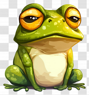 Frog Emoji - Adorable Green Frog Illustration Transparent PNG