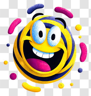 Crazy Emoji - Colorful Smiley Face Emoji Transparent PNG