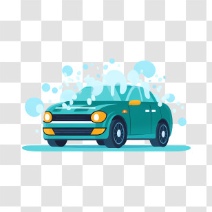 Car Wash - Illustration Of A Car Being Washed Transparent PNG