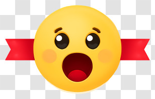Ribbon - Surprised Emoji With Red Ribbon Transparent PNG