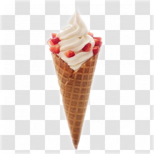 Smoothie Frozen Yogurt Ice Cream Cones Parfait Waffle - Pinkberry - Strawberry Top Transparent PNG