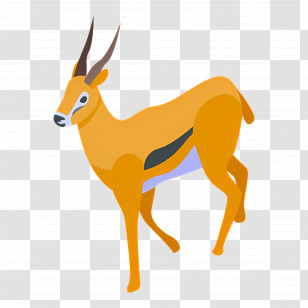 Gazelle - Stylized Antelope Illustration With Horns Transparent PNG