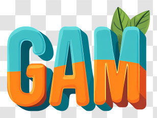 Gam Logo - Playful 3D 'GAM' Letters Transparent PNG