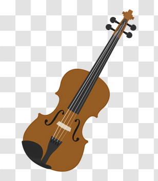 Icon - Violin With Strings And Bow Transparent PNG