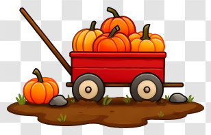 Pumpkin Wagon - Pumpkin Wagon Stuck In Mud Transparent PNG