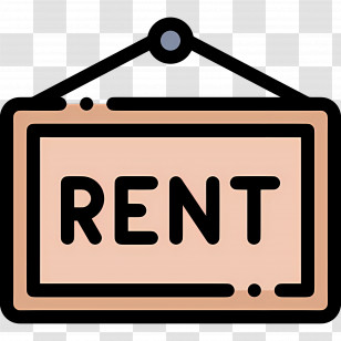 Rent Sign - Wooden Rent Notice Board Transparent PNG
