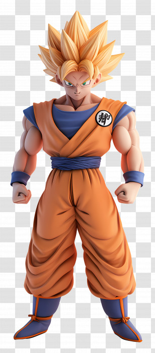 Goku - Anime Warrior With Blue Hair Transparent PNG