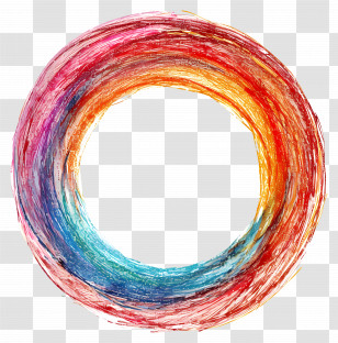 Drawn Circle - Multicolored Circular Swirl Design Transparent PNG