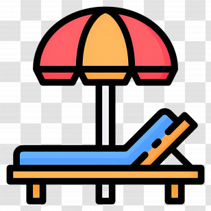 Beach Umbrella - Beach Chair And Umbrella Illustration Transparent PNG