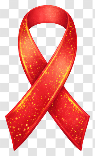 Awareness Red Ribbon - Red Glitter Ribbon Transparent PNG