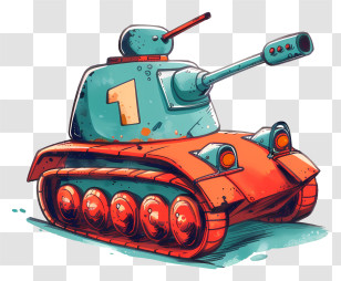 Cartoon Tank - Colorful Cartoon Tank Drawing Transparent PNG