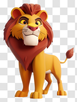 Lion King - Proud Cartoon Lion With Majestic Mane Transparent PNG