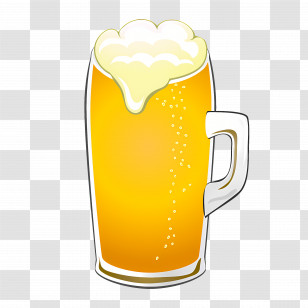 Beer - Orange Beer Mug With Frothy Top Transparent PNG