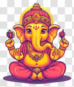 Cartoon Ganesha - Cute Ganesha Illustration Transparent PNG
