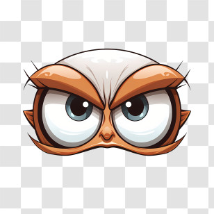 Emoji Face - Angry Cartoon Owl Face Illustration Transparent PNG