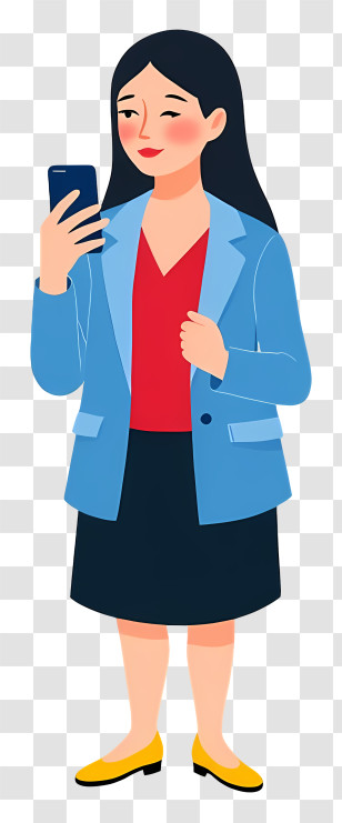 Woman In Blazer - Woman In Blazer Using Phone Transparent PNG