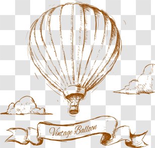 Hot Air Balloon Vector Graphics Design Drawing - Ballons Ribbon Transparent PNG